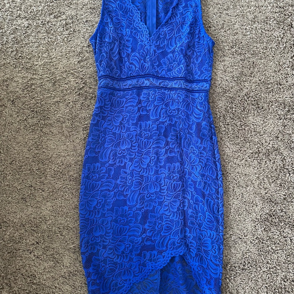 Windsor Royal Blue Lace Midi Dress